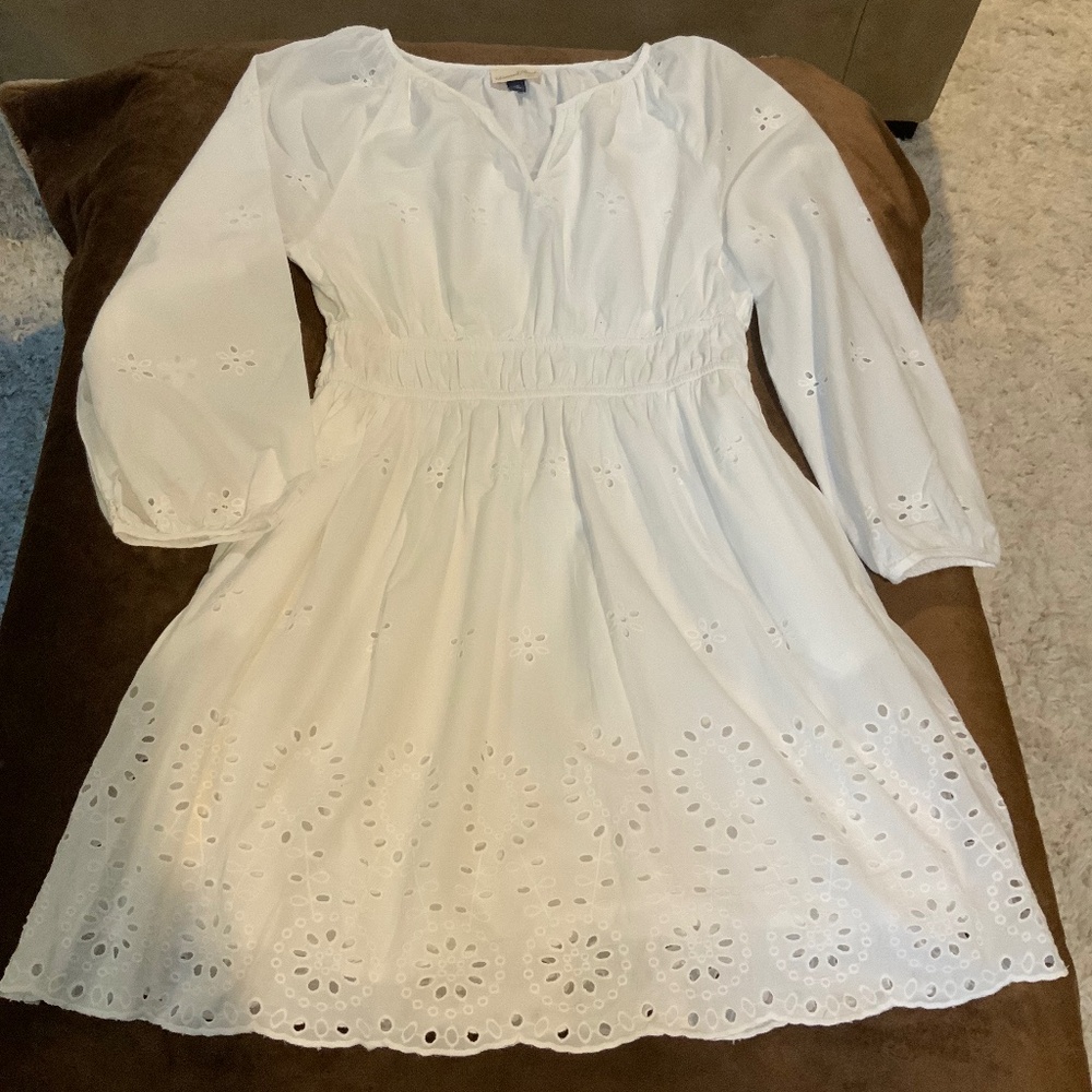 Universal Thread White M Eyelet midi dress Coastal Cottagecore Normcore Scandi